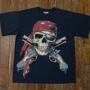 Vintage 90s The Mountain Pirate Revolver Guns Tshirt Size Large